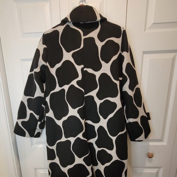 ANN TAYLOR Wool Blend Giraffe Print Mac Coat - Picture 8 of 14